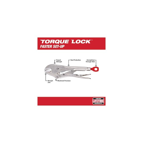 Milwaukee Tool 48-22-3510 10 In Torque Lock Plain Grip Locking Plier