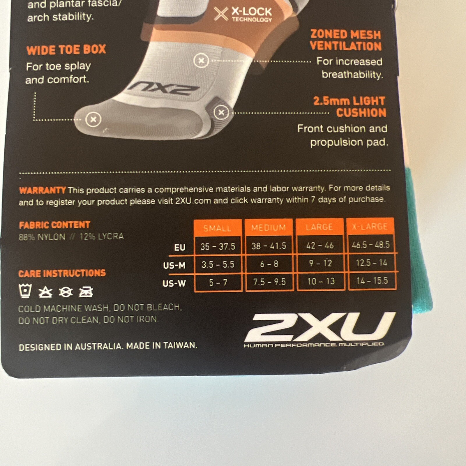 2XU Vectr Light Cushion Crew Sock Porcelain/Hyper Coral,
