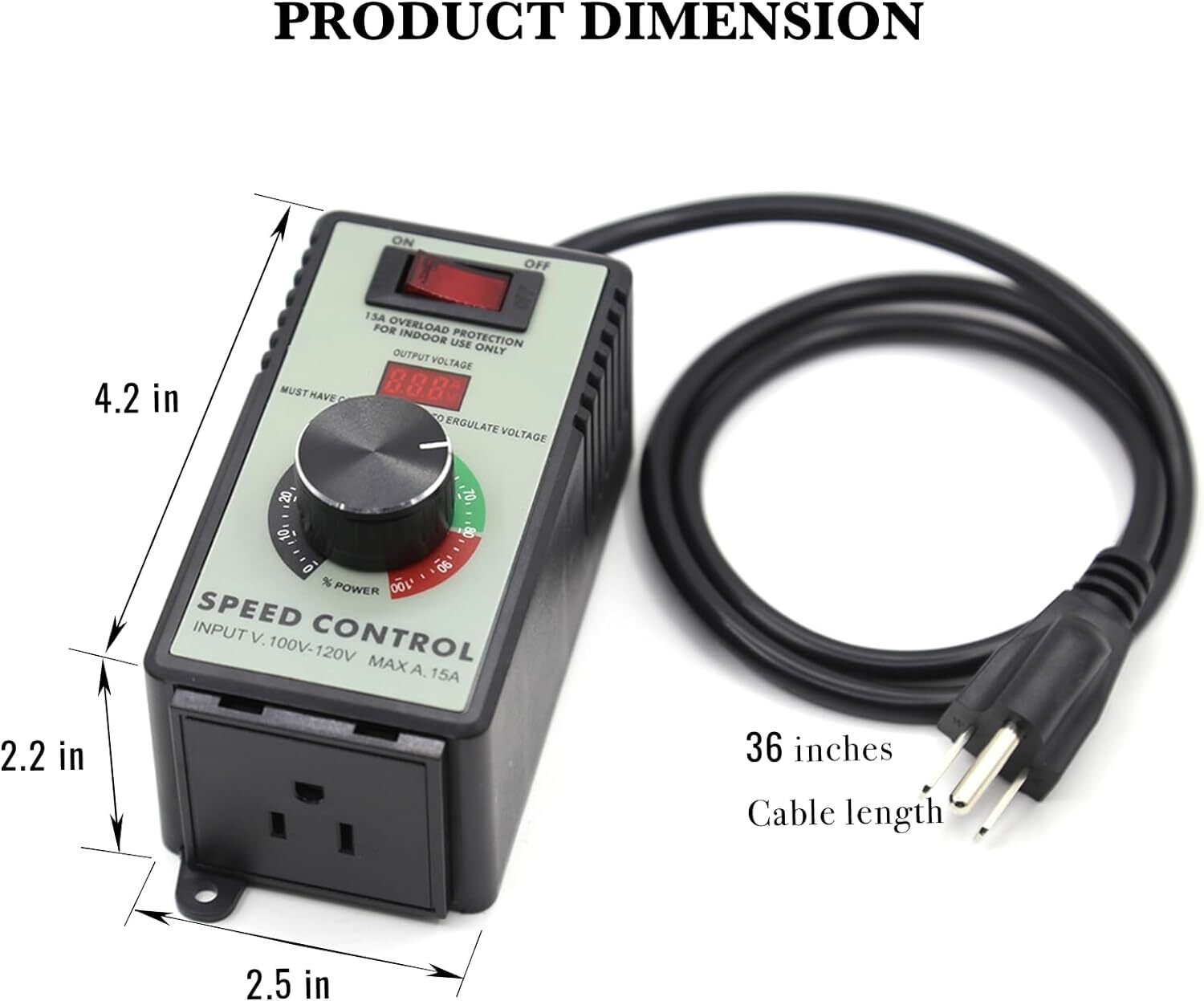 AC Motor Speed Controller 120V Variable Speed Controller Fan Speed Controller