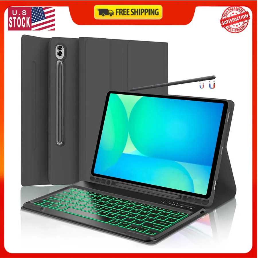 Keyboard Case for Samsung Galaxy Tab S10 FE Plus 13.1 with S-Pen Holder Black