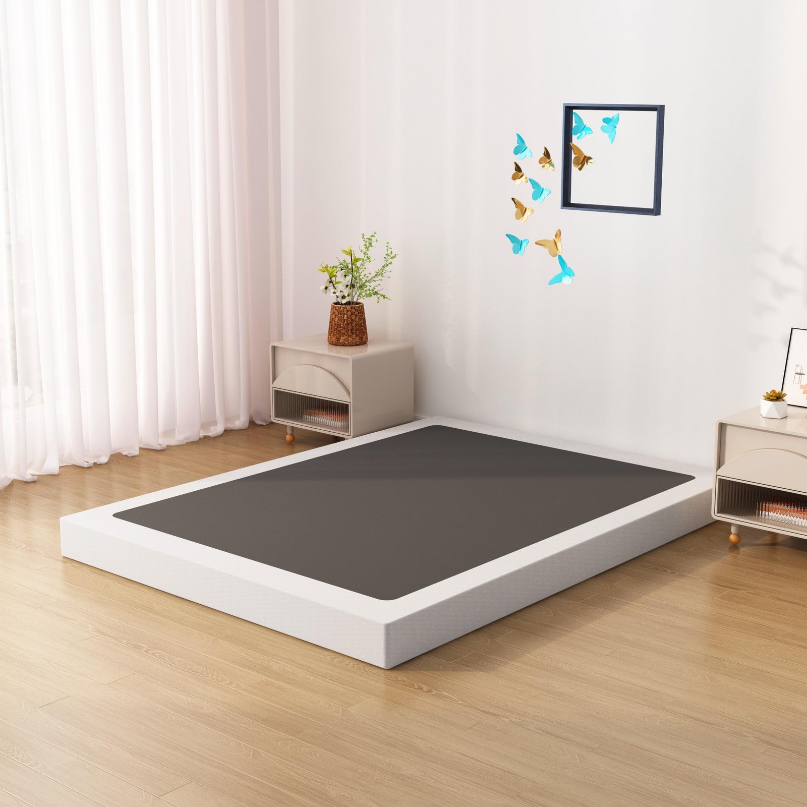 7 Inch Box Spring for Queen Bed Bed Base, Low Profile Metal Queen Box Spring wit