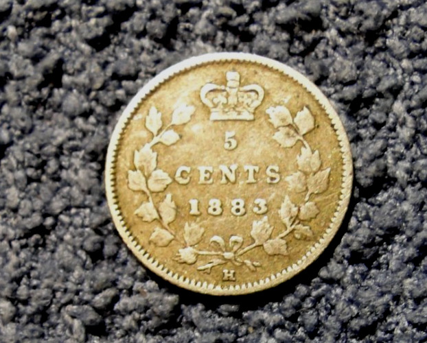 CANADA 1883H 5 CENTS SILVER COIN KM # 2