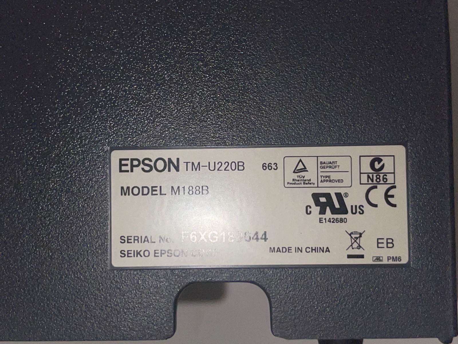 EPSON TM-U220B M188B Kitchen POS Receipt Printer E04 Ethernet (LAN) *NEW*