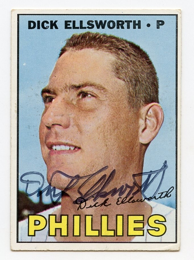 DICK ELLSWORTH Signed 1967 Topps #359 Phillies Guaranteed Authentic KOA