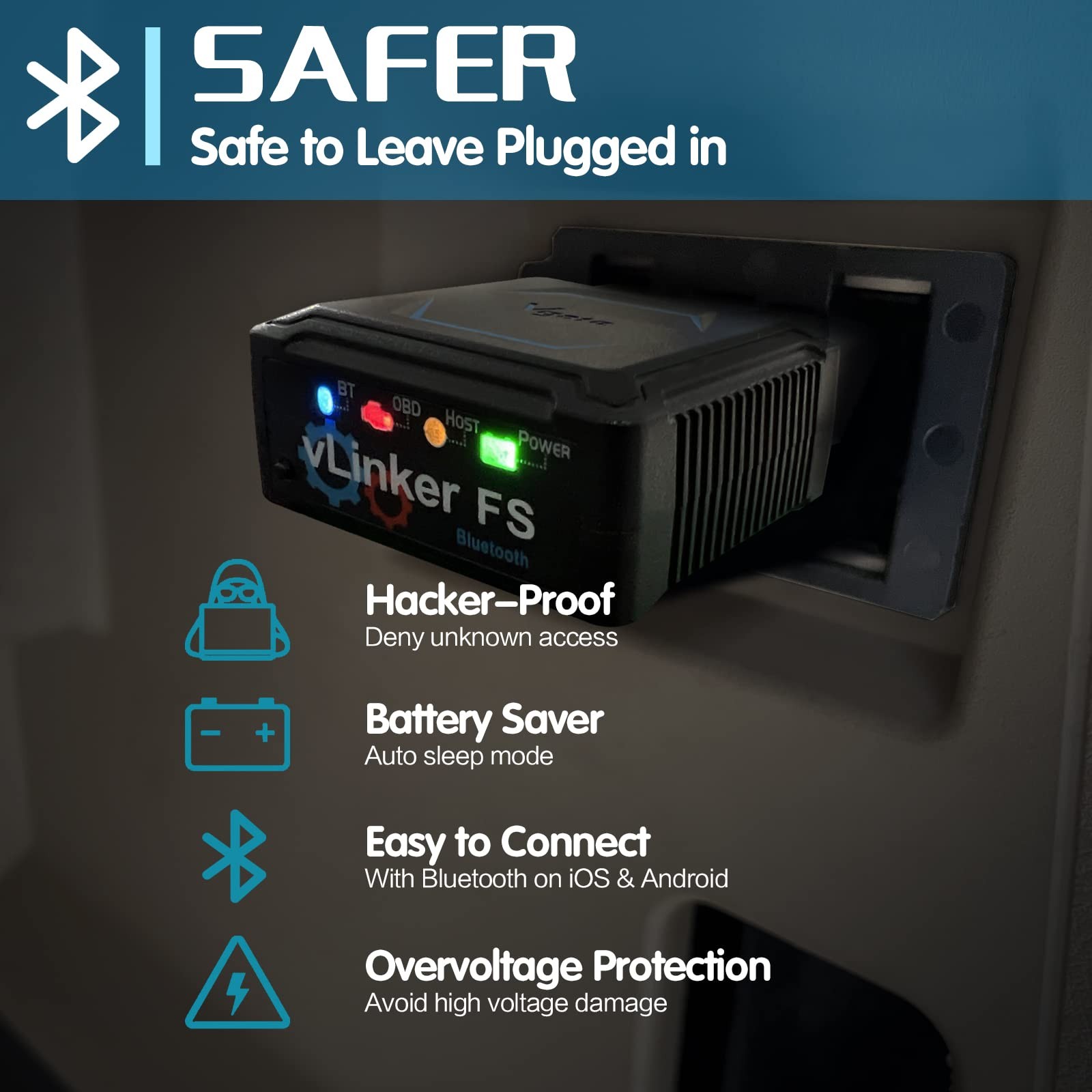 Bluetooth OBD2 Diagnostic Scan Tool vLinker FS for iOS Android & Windows Vgate
