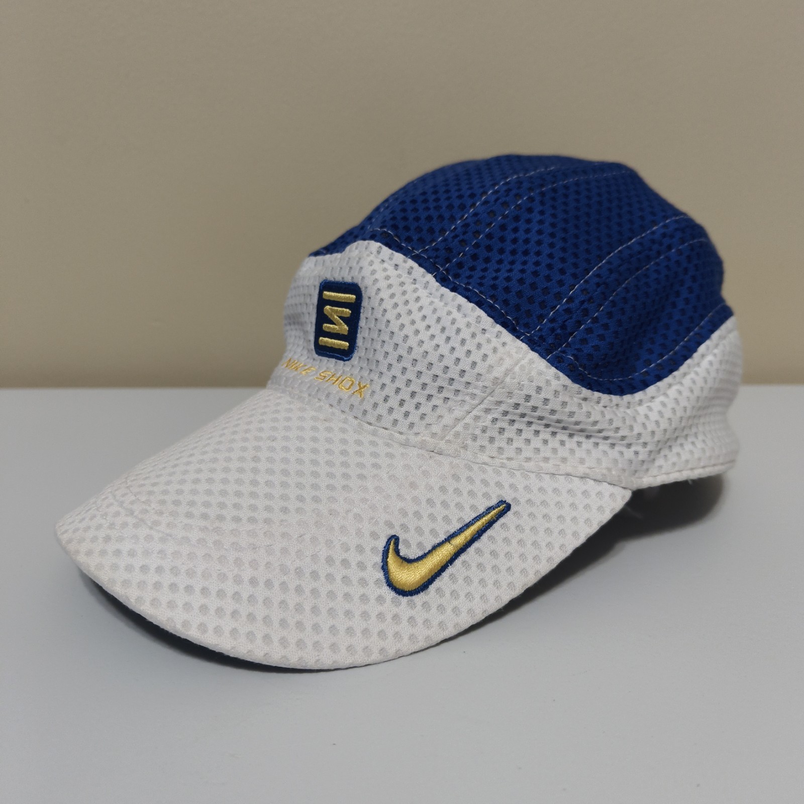 Vintage Nike Shox 7 Panel Mesh Running Hat Strap Back Cap Dri Fit Tailwind VGC