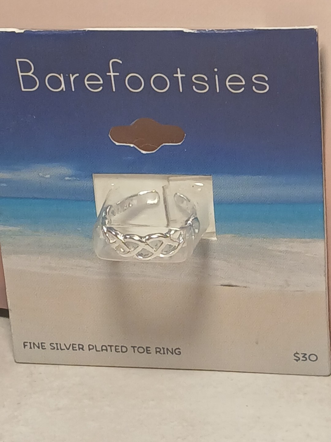 Barefoot Beach Sterling Silver 5 Bead Toe Ring New