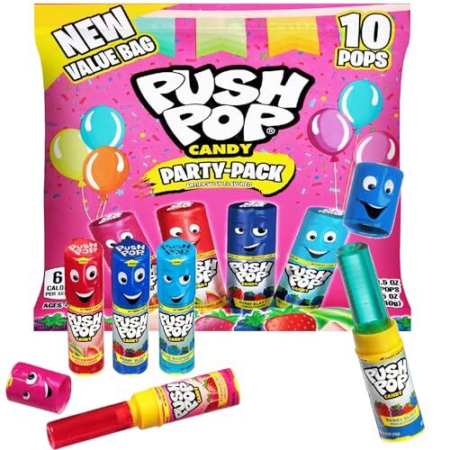 Push Pop Candy Variety Pack, Bulk Individually Assorted Sizes , Styles