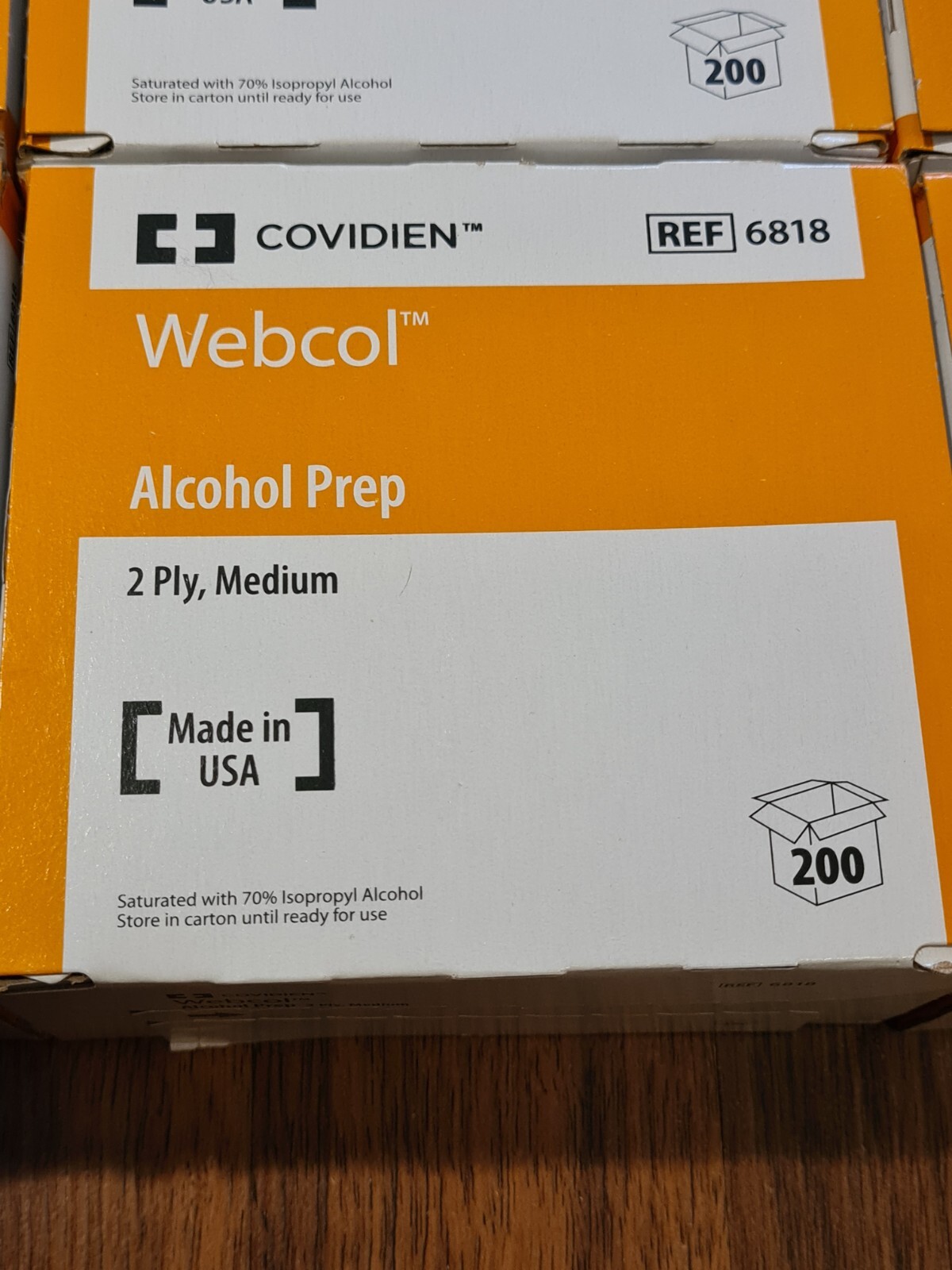 1200-Count Covidien Webcol Alcohol Prep 2 Ply Medium 6818