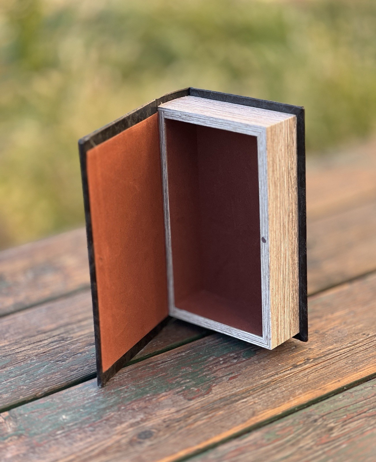 Faux Book Safe for Hiding Documents Valuables or Money 8.25” x 5” x 1.75” Black