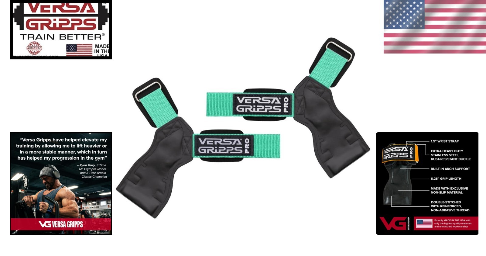 Pro Wrist Straps for Weightlifting - Made in USA