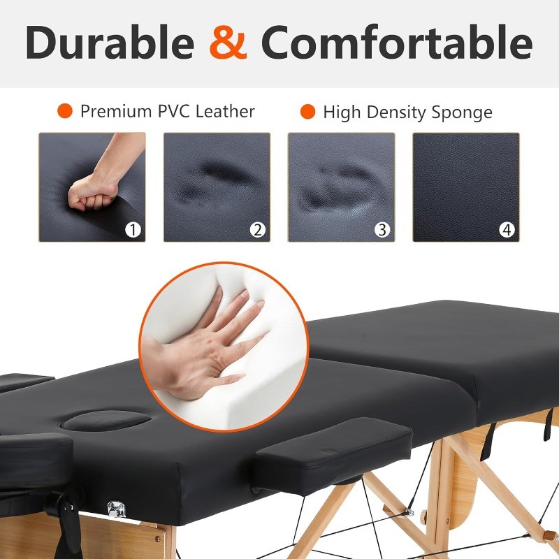 PayLessHere Massage Bed Portable Table24 inch Wide 2 Folding Height Adjustable