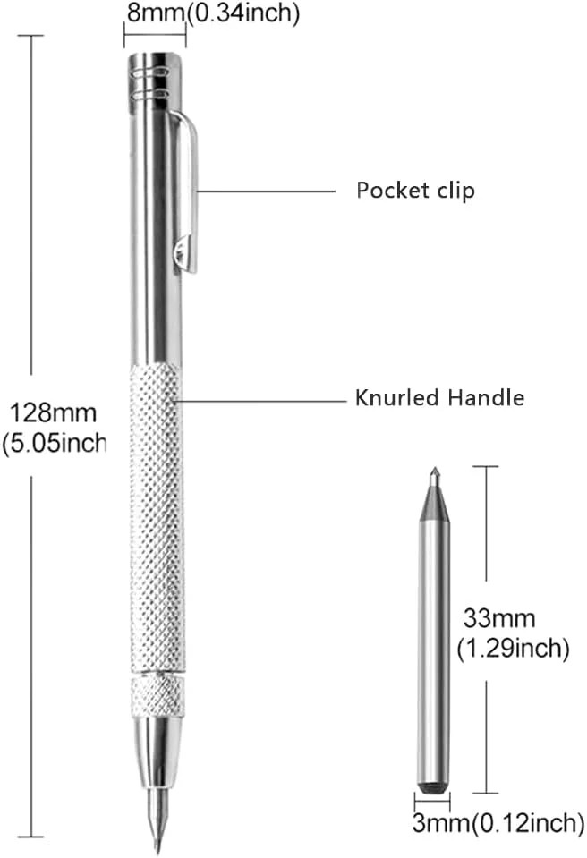 2PCS Tungsten Carbide Scriber Tool with Magnet with Extra 20 Replacement Mark...