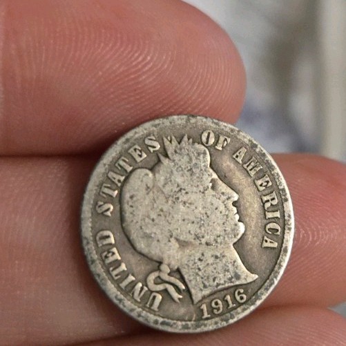 1916 Barber Dime San Francisco 10C Silver Coin Circulated