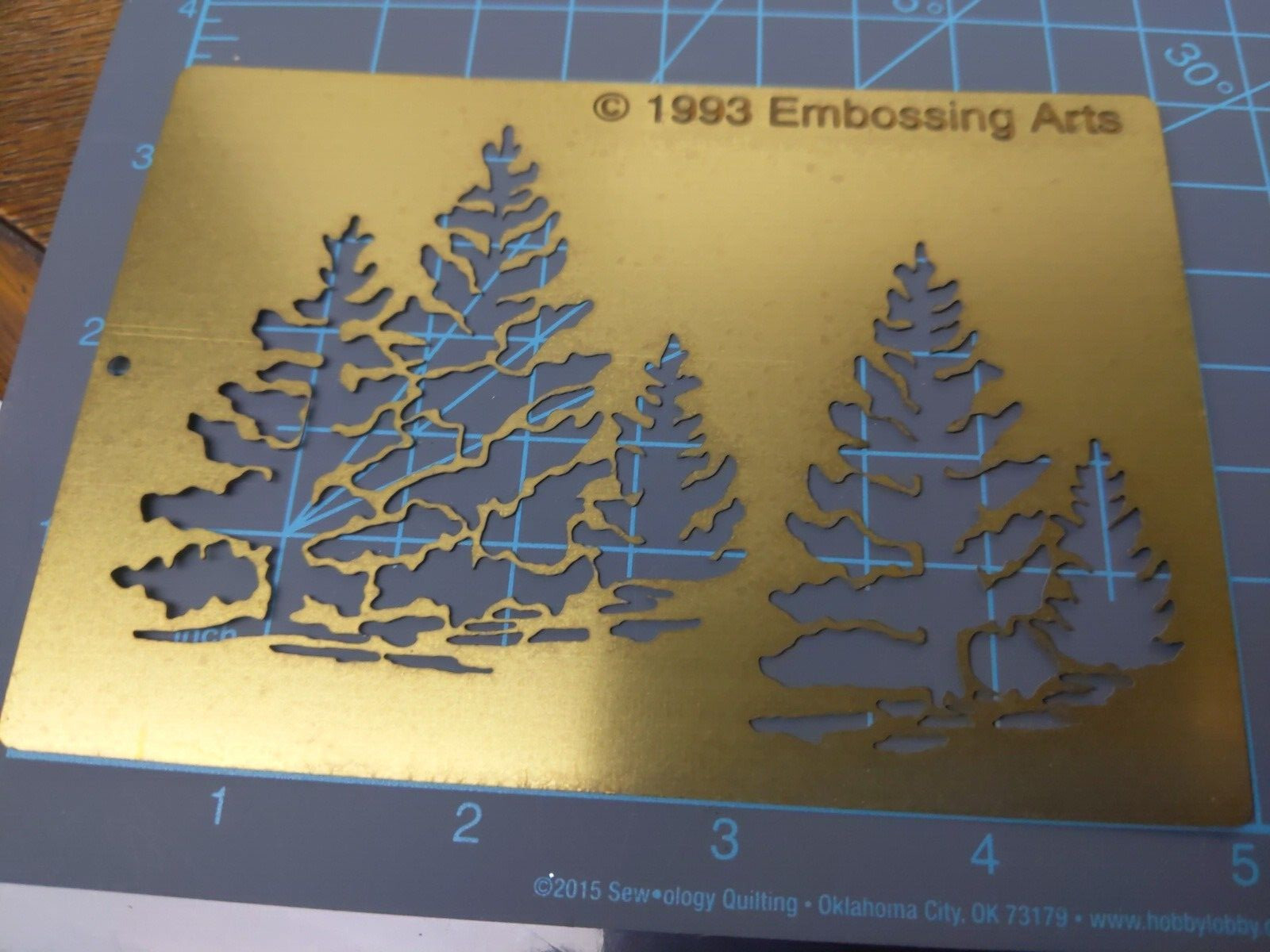 Vtg 90s Embossing Art's Trees Forest Pine Stencile  Art Crafts Stamping