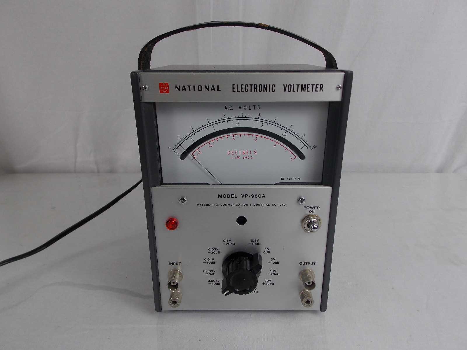 MATSUSHITA COMMUNICATION CO. NATIONAL ELECTRONIC VOLTMETER MODEL VP-960A
