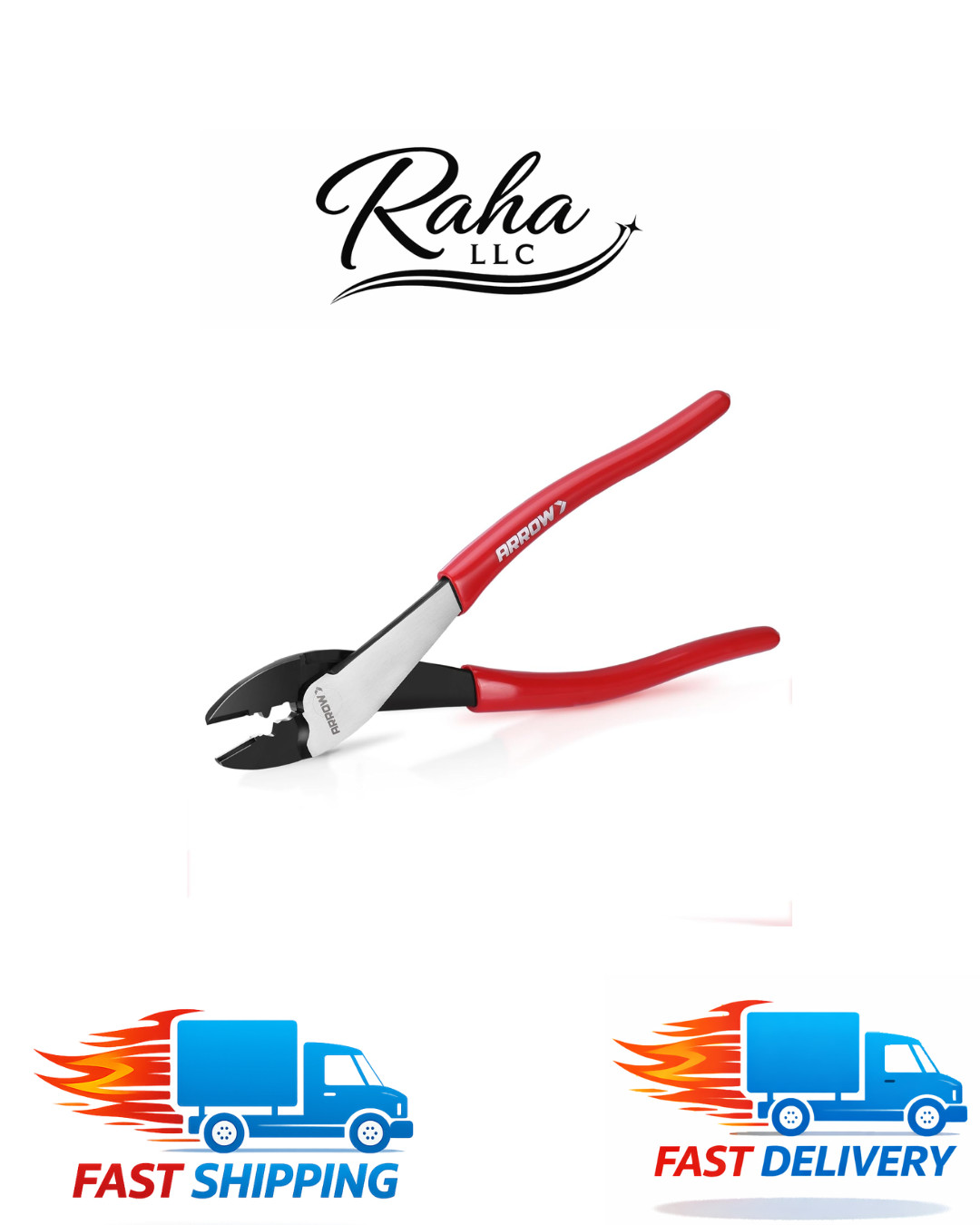 ARROW 9.5" Wire Crimper/Cutter, Wire Crimping Tool with Thick Dip-Grip Handle, C