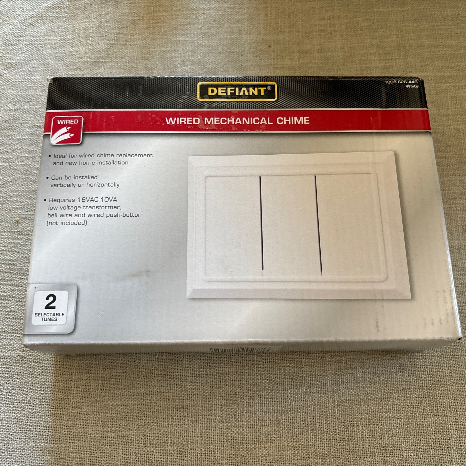 Defiant Wired Doorbell Chime, White