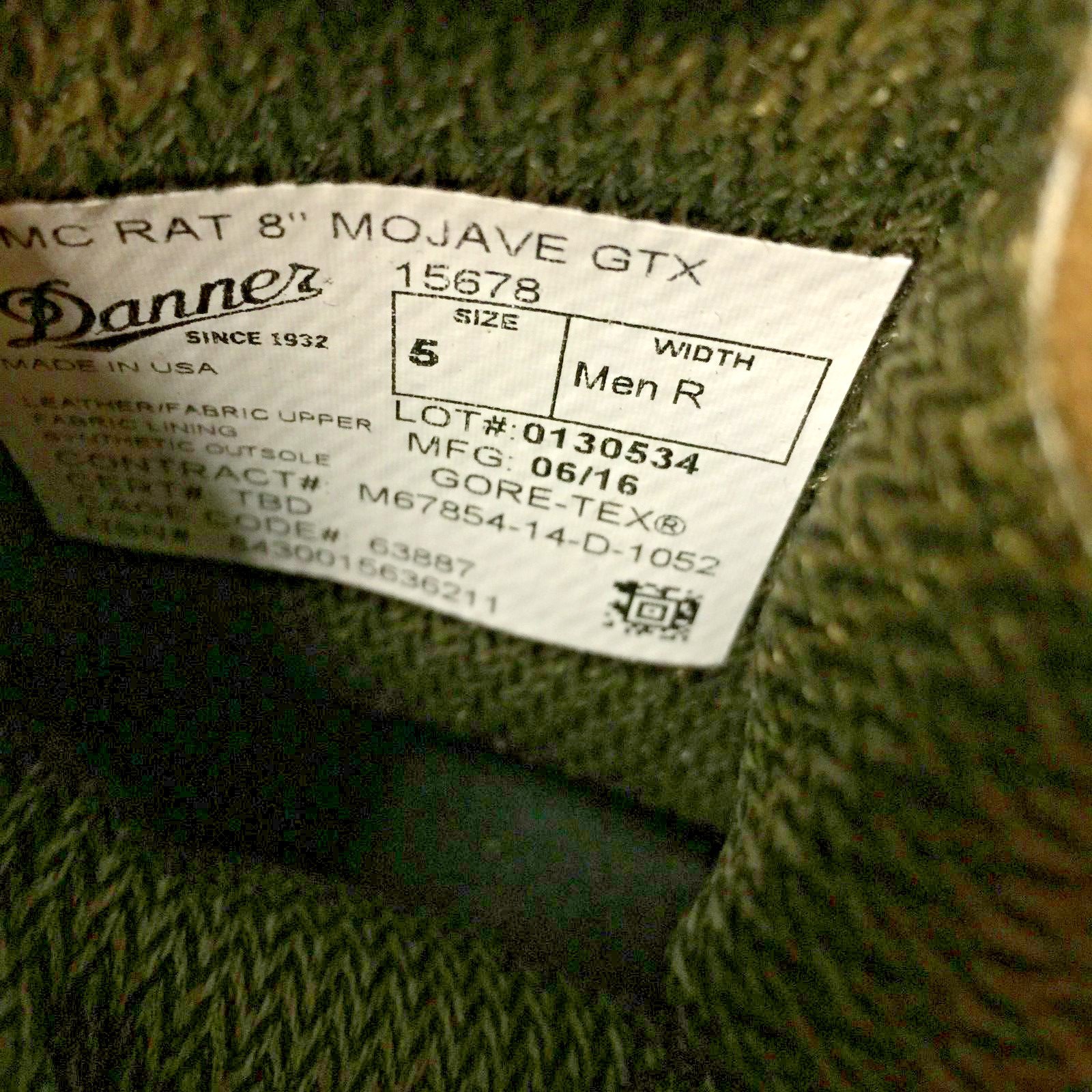 Danner USMC Rat Boots 8" Mohave GTX - size 5R