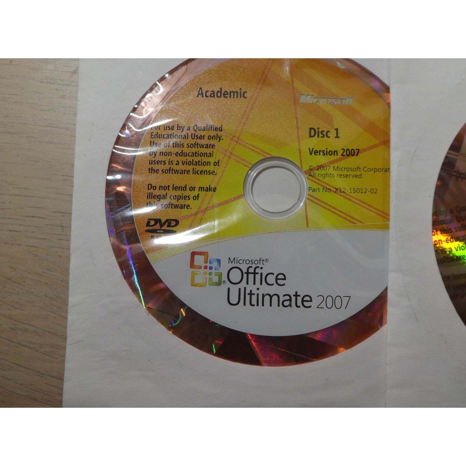 Microsoft Office Ultimate 2007 Academic Version 2-Disc Set X12-15012-02