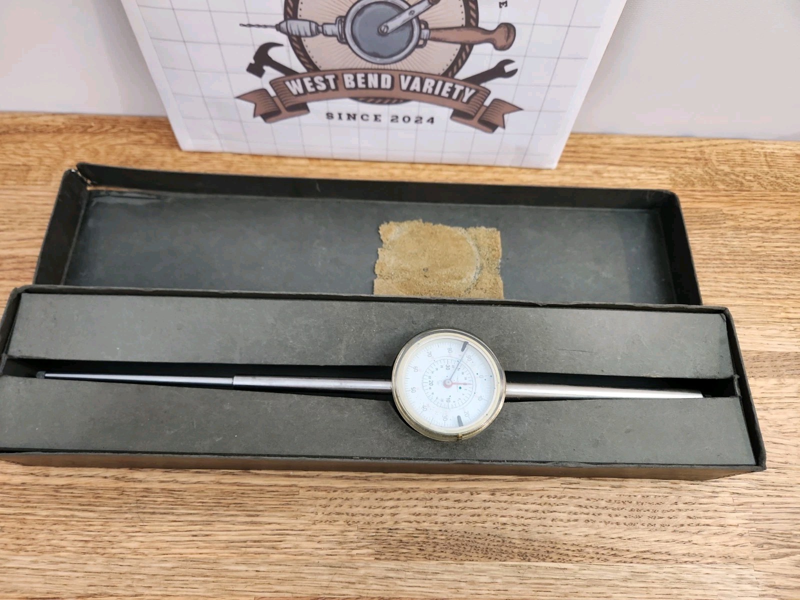 Kafer Long Range Dial Indicator, 0-4" Range, Magnetic Back Mount