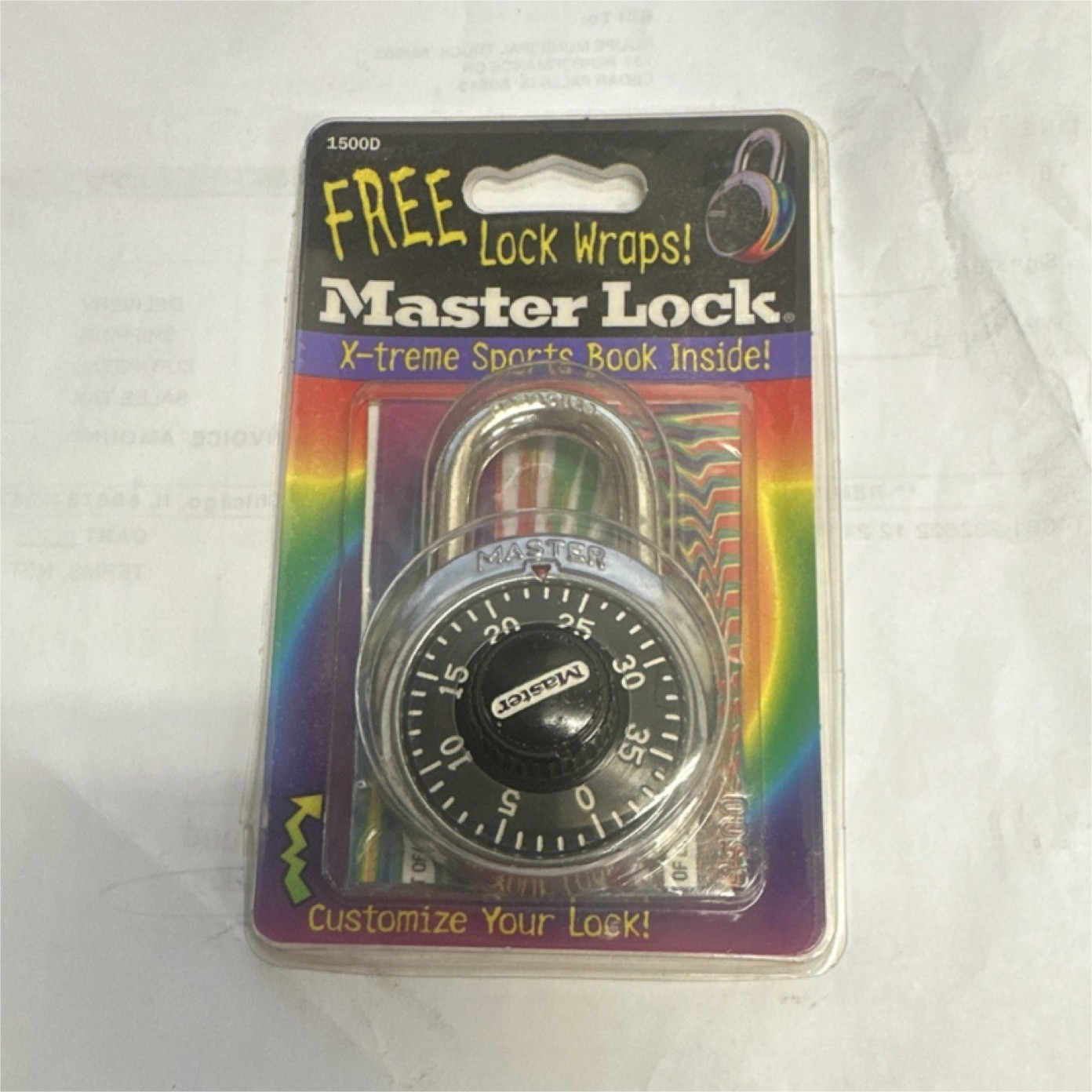 1997 Master Lock 1500D Combination Padlock Steel Indoor Outdoor 9/32" Shackle