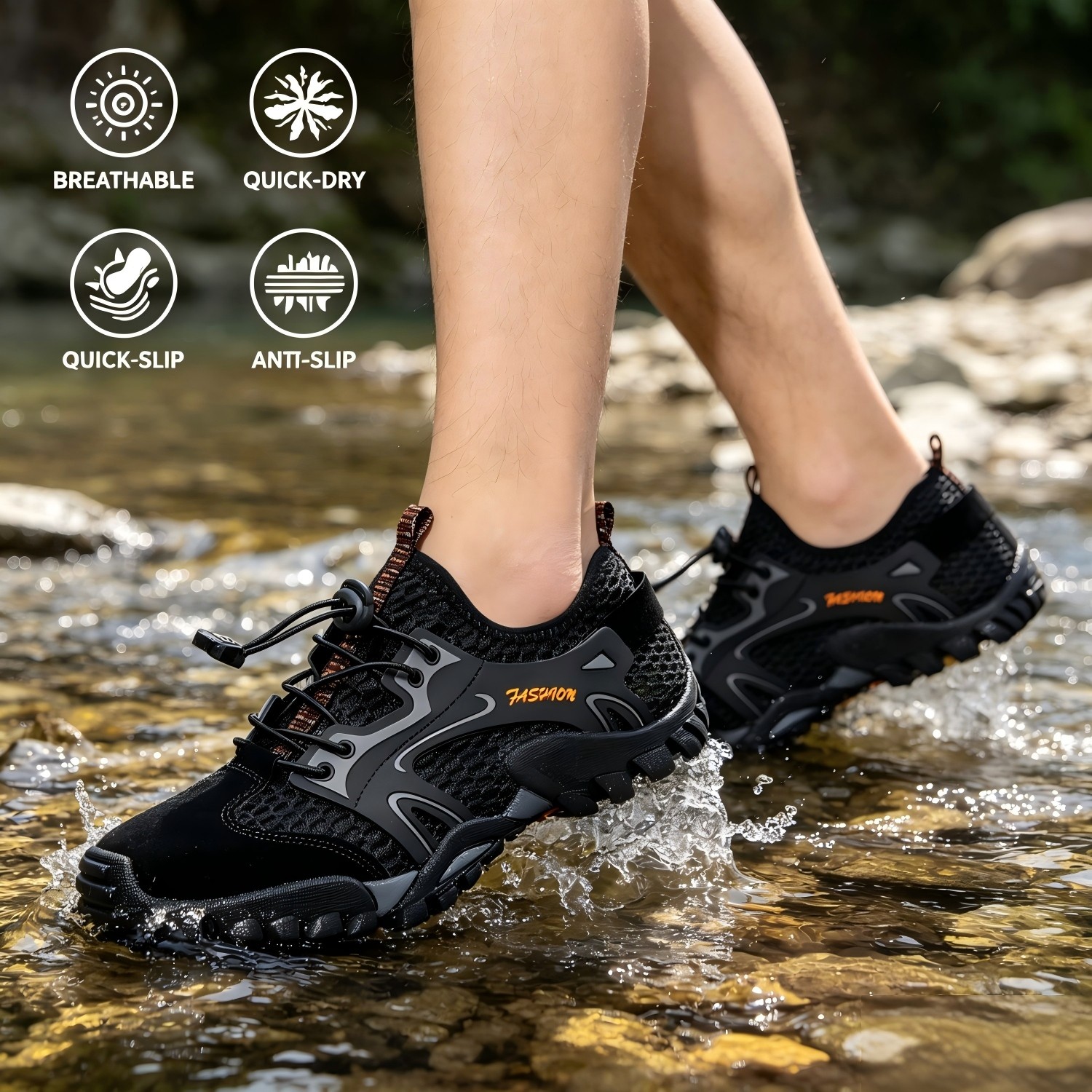 Lightweight Barefoot Shoes, Men's Quick Dry Waterwear for Beach Sports