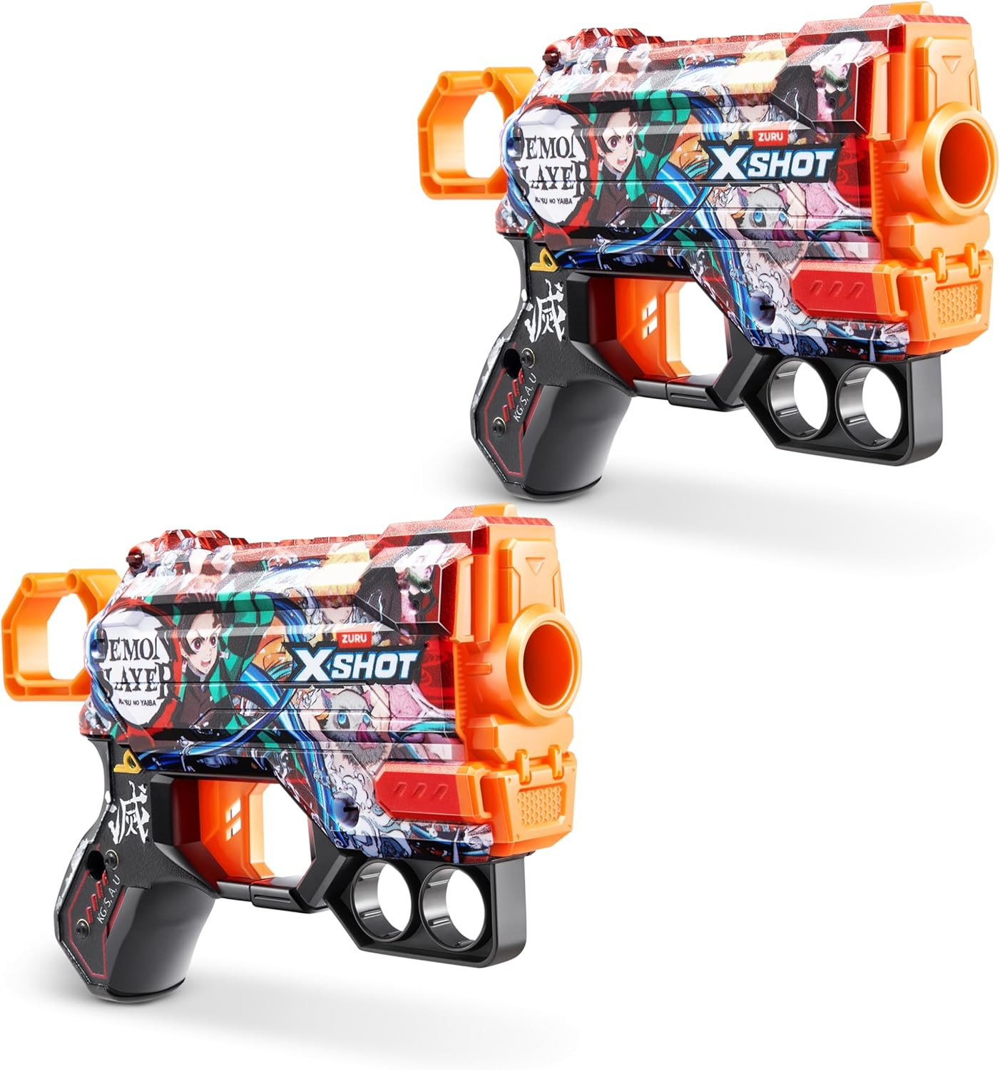XSHOT Skins Menace Blaster - Demon Slayer Skin (2PK) by ZURU Demon Slayer Design