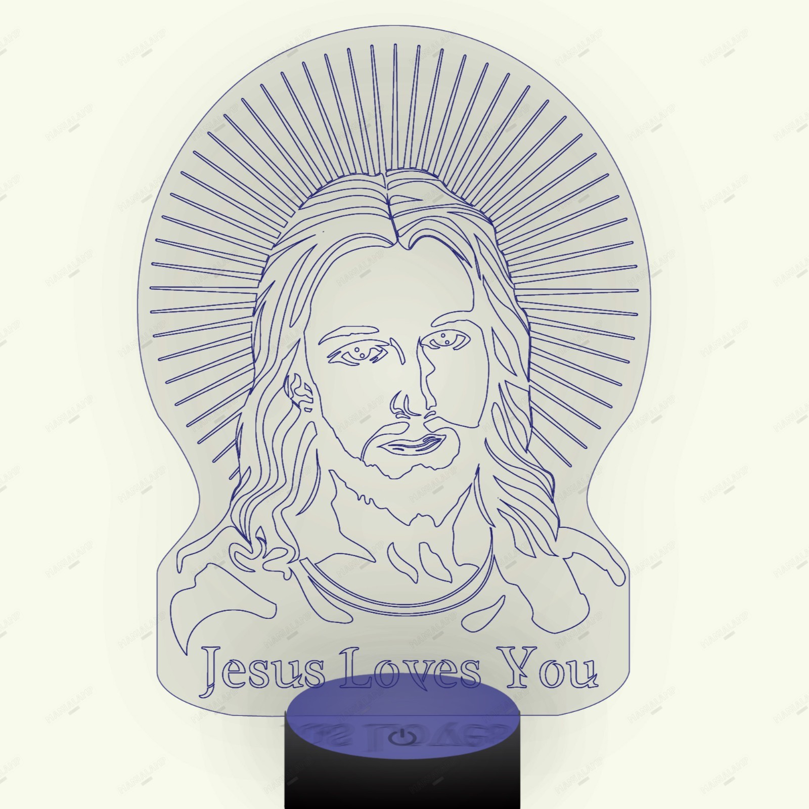 Custom 3D Jesus Loves You Night Light Personalized with your Name or phrase Gift