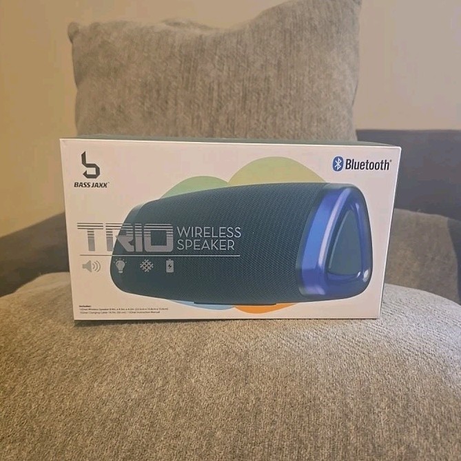 Bass Jaxx Trio Wireless Bluetooth Speaker LED Light-Up Fabric Texture
