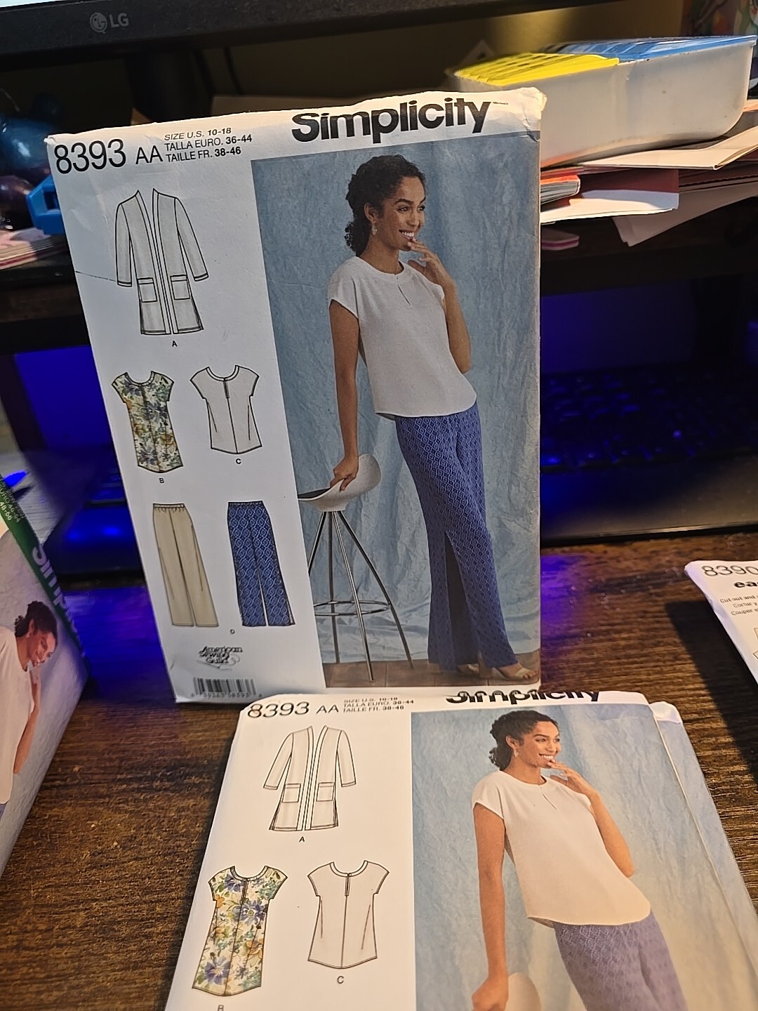 Simplicity 8393 Pants w Side Slits, Drop-Shoulder Tops & Cardigan Sz 10-18 UNCUT