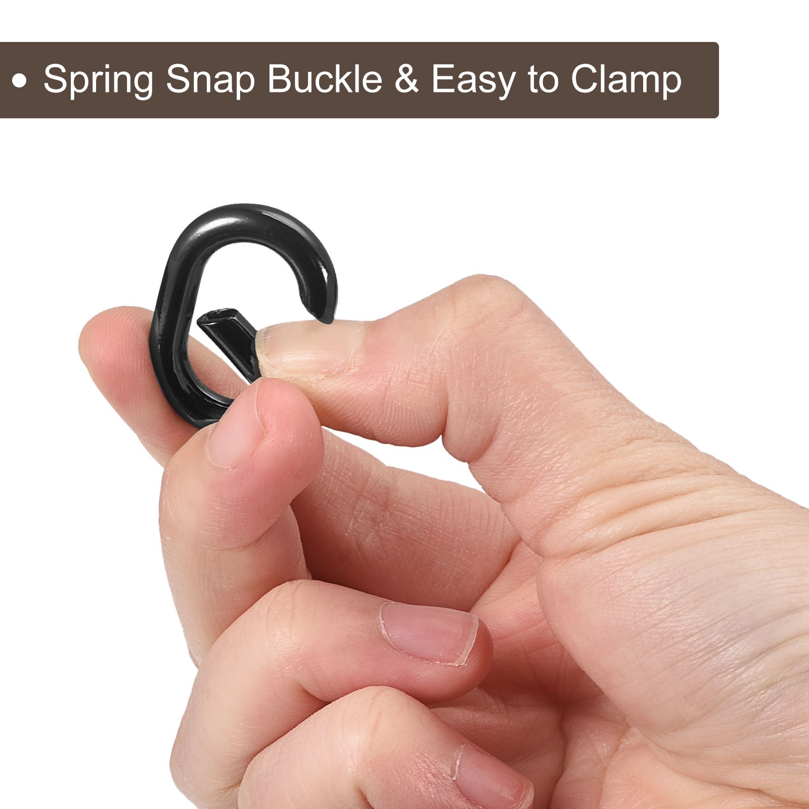 1.14" Spring Oval Ring Snap Clip Trigger for Bag Purse Keychain, 8Pcs Black