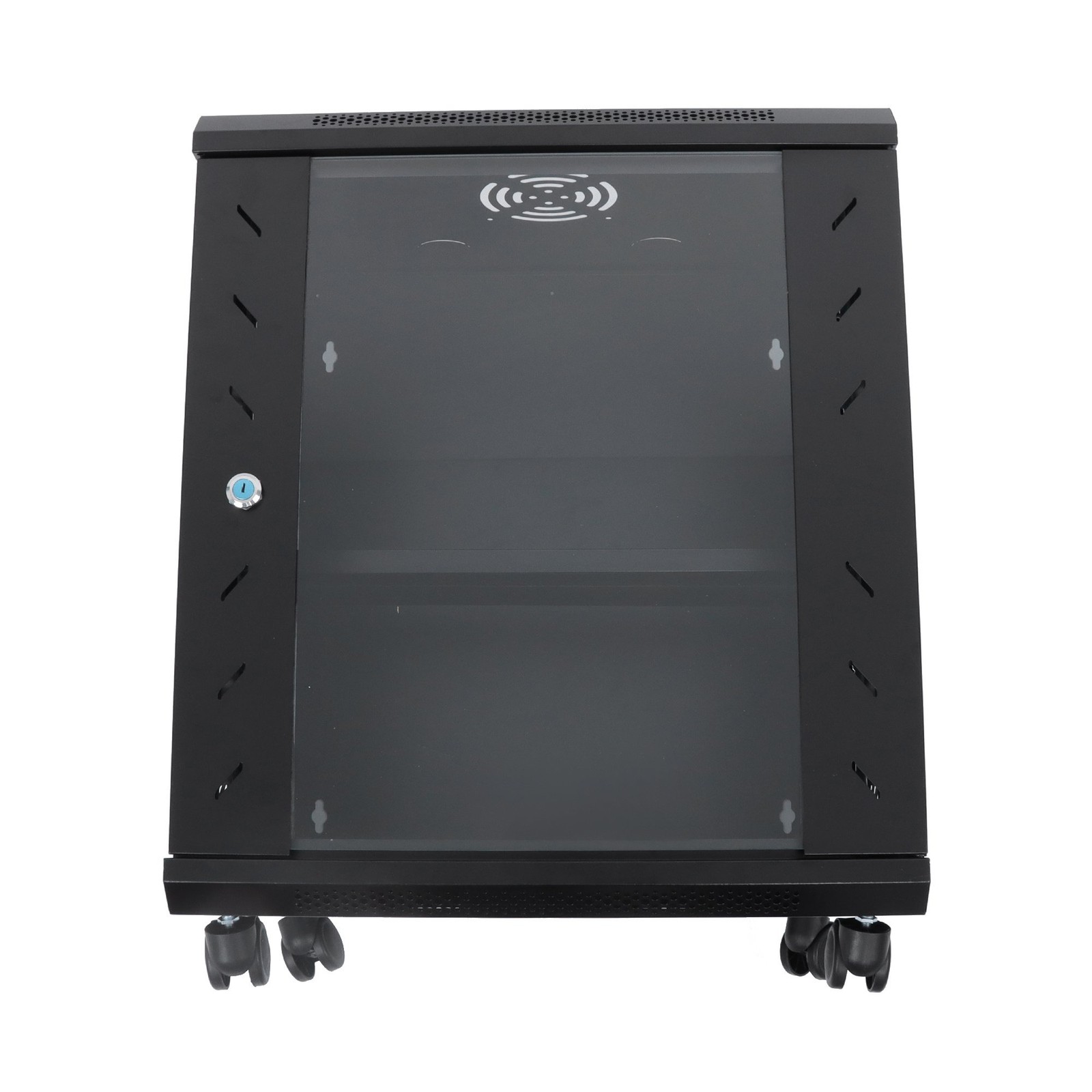 12U Wall Mount Server Rack 15.5" Deep Locking Glass Door & Panels