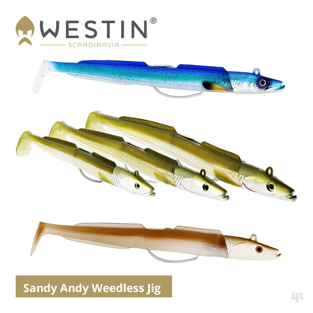 Westin Sandy Andy Weedless Jig Lures - Bass Wrasse Pollock Sandeel Sea Fishing