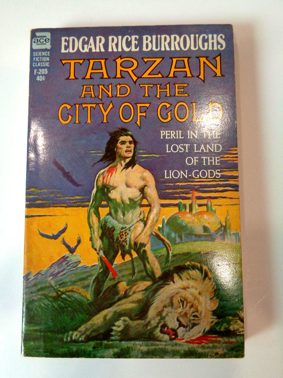 TARZAN AND THE CITY OF GOLD EDGAR RICE BURROUGHS ACE BOOKS F-205 UNREAD FRAZETTA