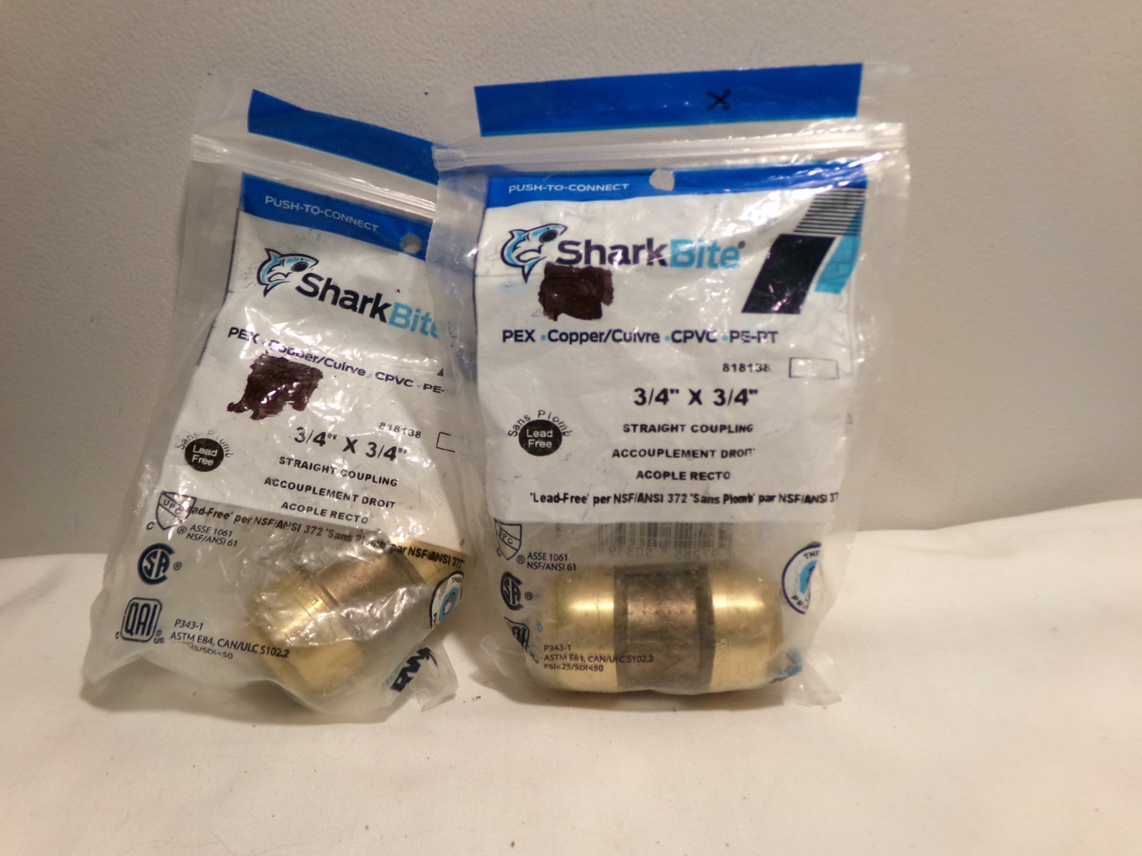 2 Sharkbite 3/4" Couplings