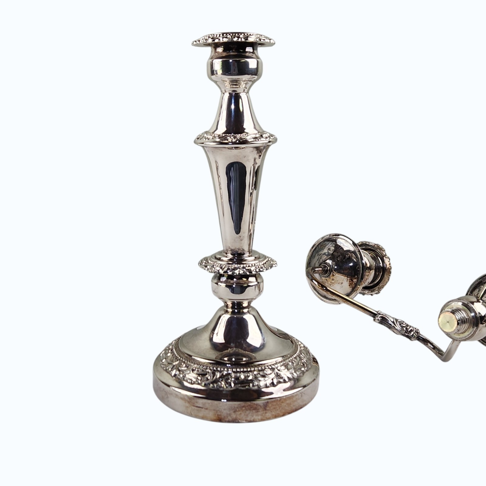 Pr Vtg Silverplate 3‑Light Candelabra Gorham Silver Co Convertible Elegant Decor
