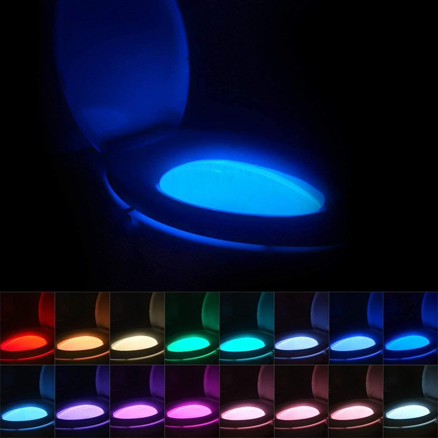 Toilet Light Motion Sensor for Bathroom, Funny Gag Gifts | 16 Color LED Night Li