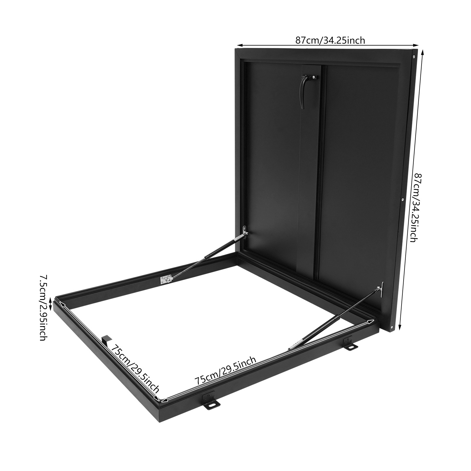 Modern Aluminum Alloy Roof Hatch Roof Security Door Roof Access Hatch Black