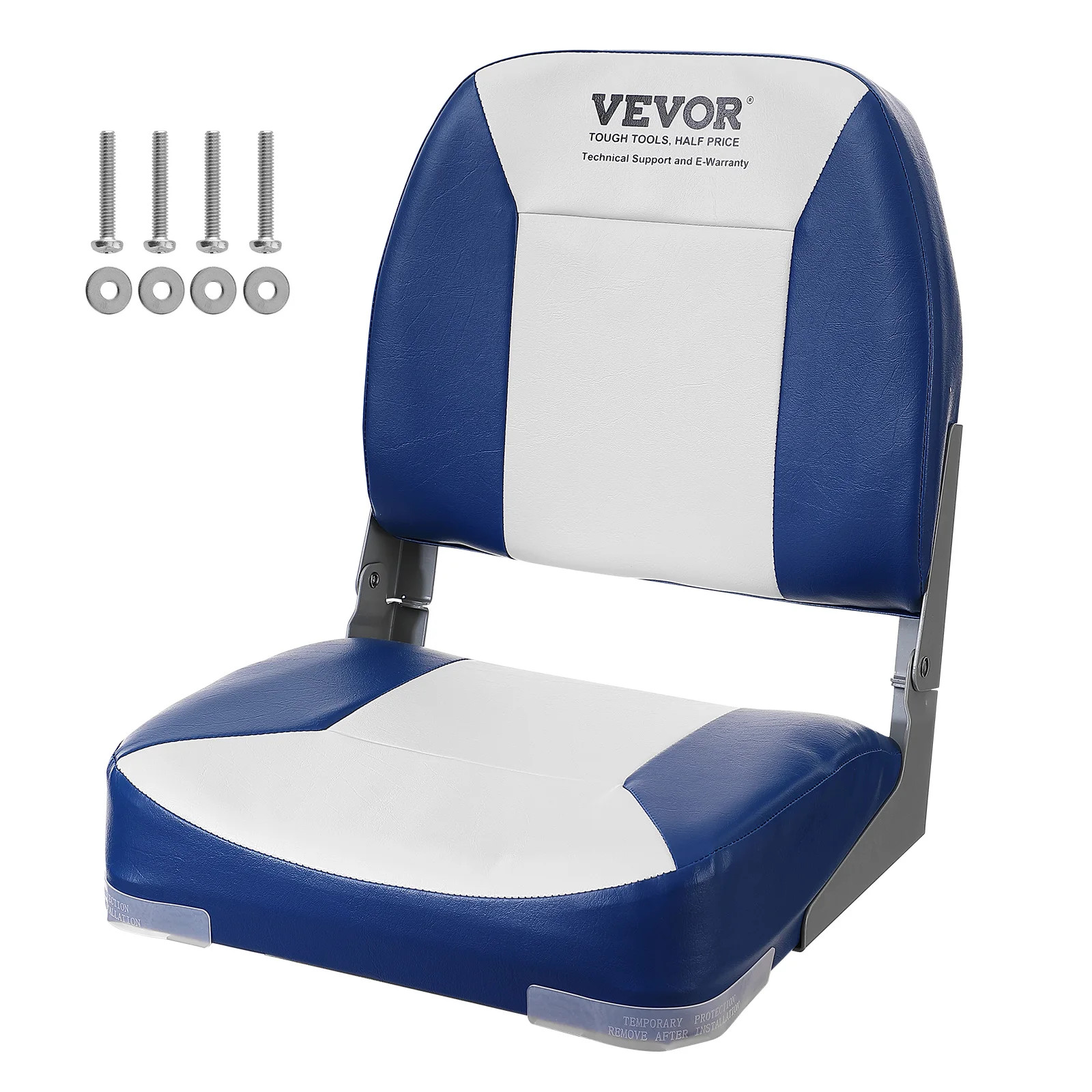 Boat Seat 18.9" Low Back Boat Seat Folding Chair with Thickened Sponge Padding