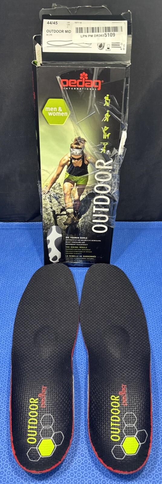 OUTDOOR SPORTSLINE Pedag Insole For Rugged Use Hiking Insoles EU 44/45 11M/12M