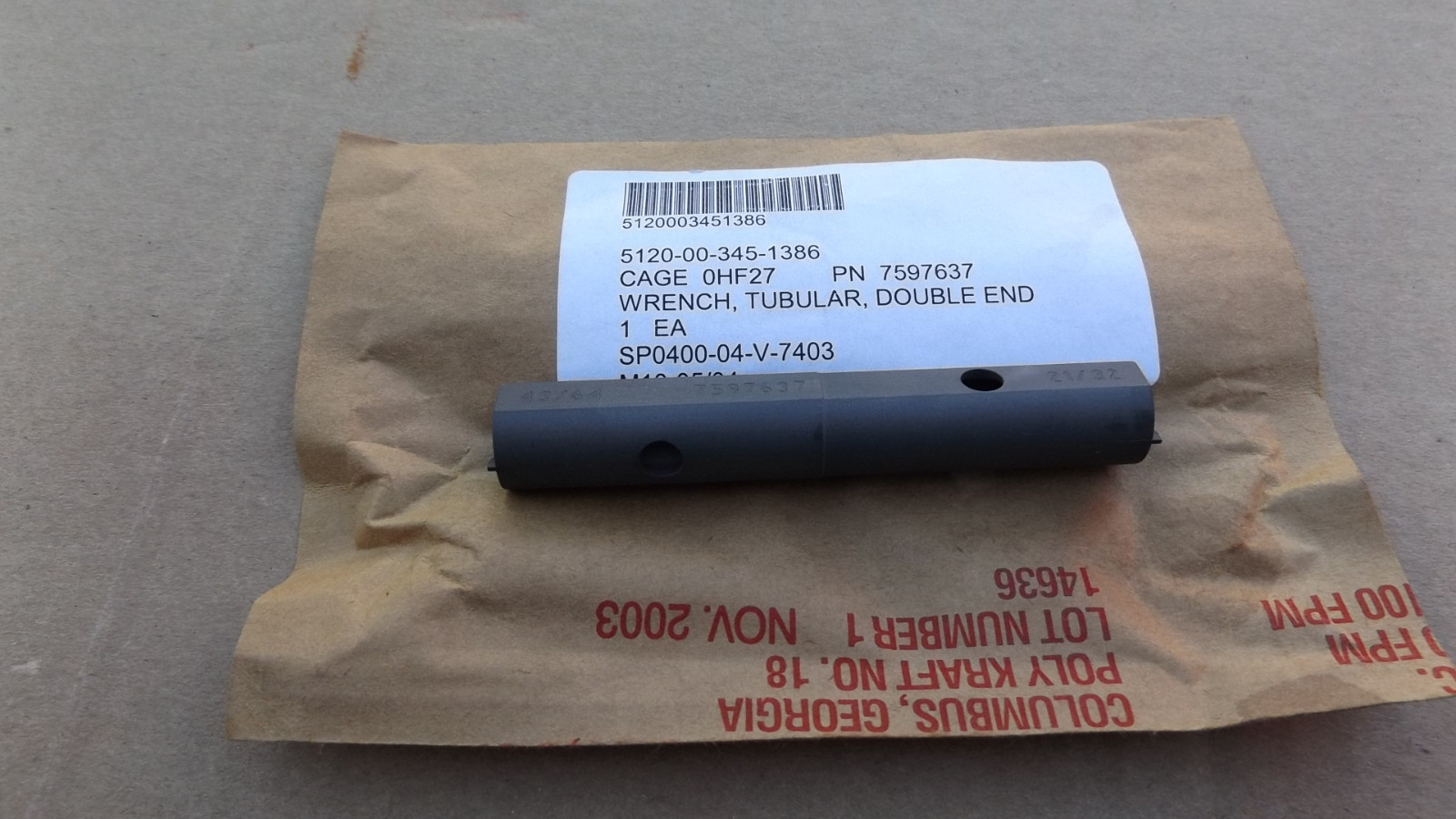 Spanner wrench Double ended NSN 5120-00-345-1386  NOS