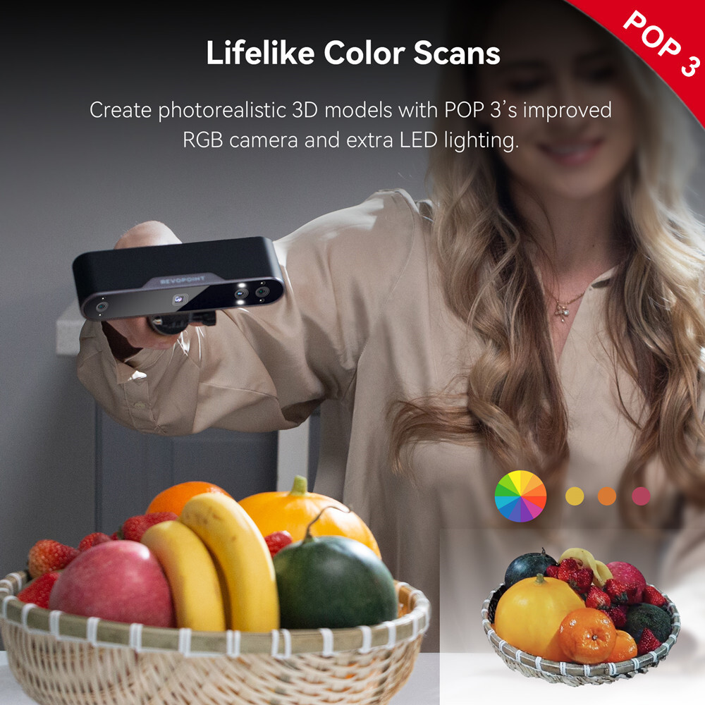 Revopoint Handheld 3D Scanner POP 3 POP 2 0.05 mm Precision for 3D Printing