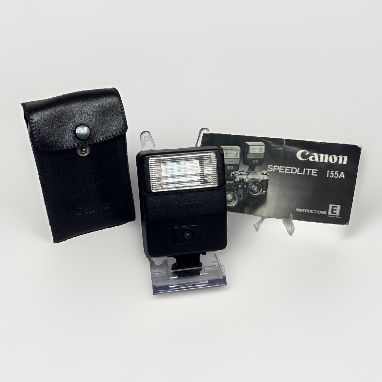 Canon Speedlite 155A Shoe Mount Flash for  Canon W/ Case And Manual - Untested