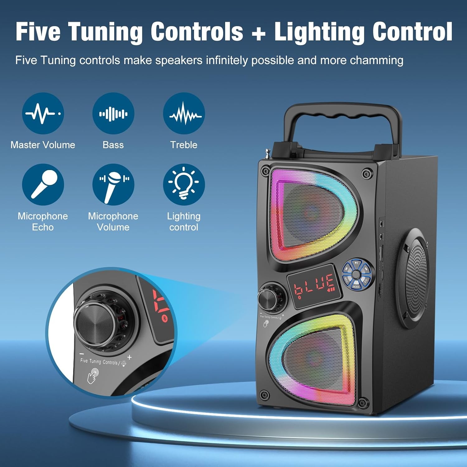 Bluetooth Speaker, 60W(Peak) Wireless Portable Bluetooth Speakers, Beat-Driven