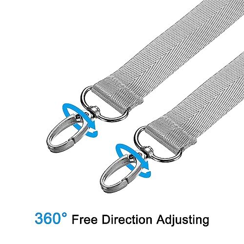 59" Shoulder Strap, 0.98" Width Nylon Adjustable Replacement Strap with Grey