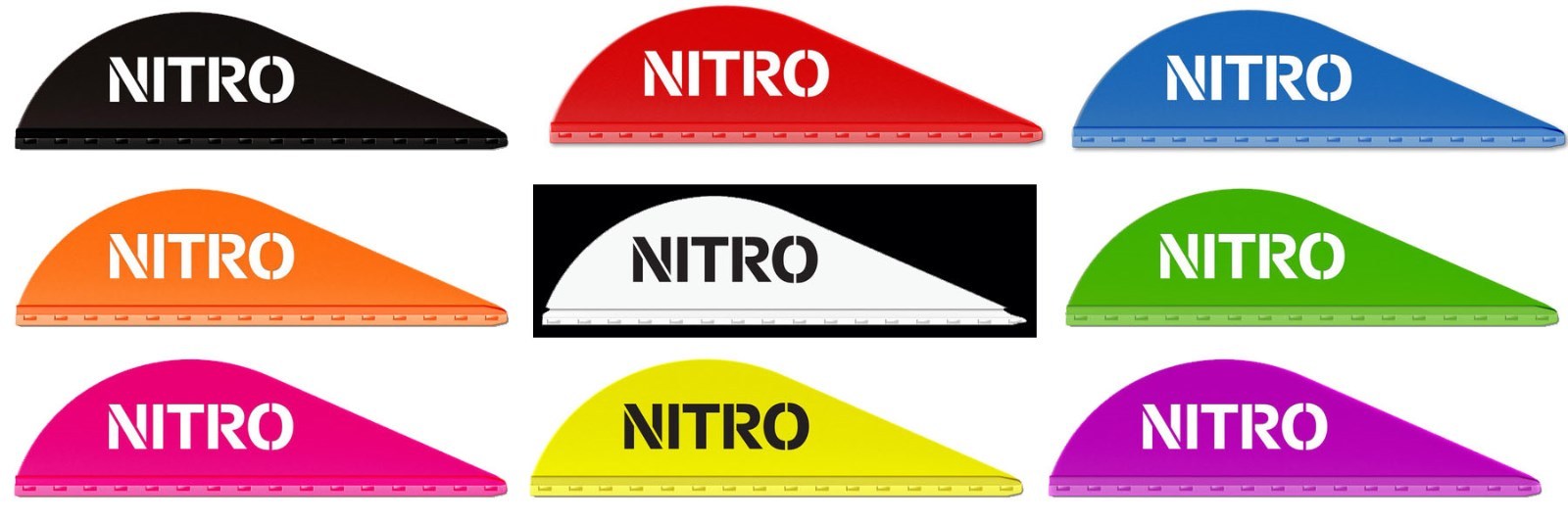Pine Ridge Nitro Vanes 2" Long 100 pk Black Blue Green Orange Pink Red Yellow
