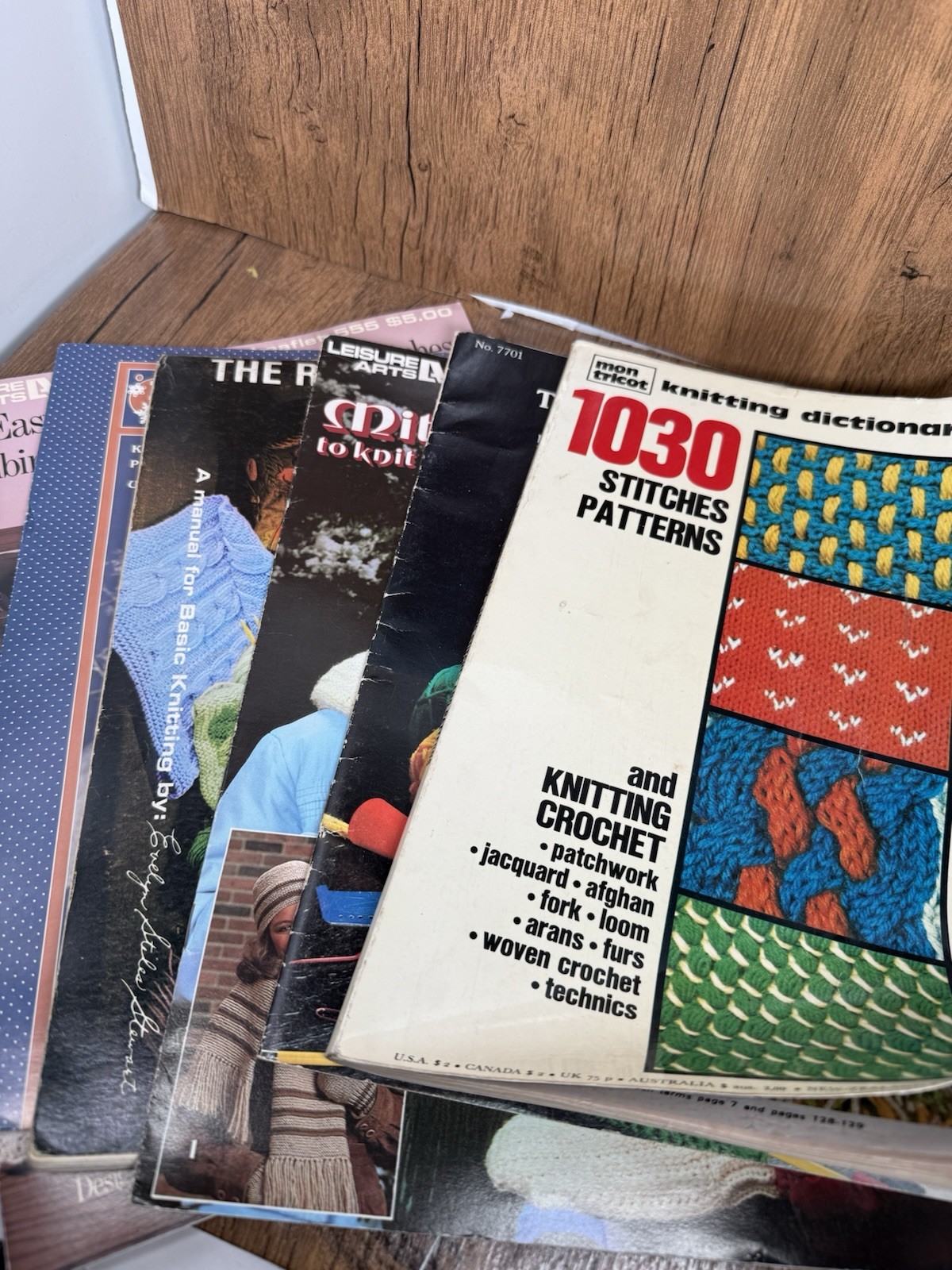 Lot of 6 Knitting How To And Pattern Books Leisure Arts And More