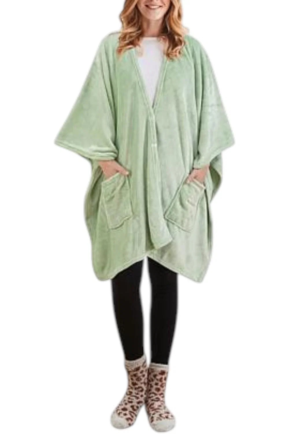 Warm & Cozy Women's Classic Angel 70" x 50" Wrap Sage