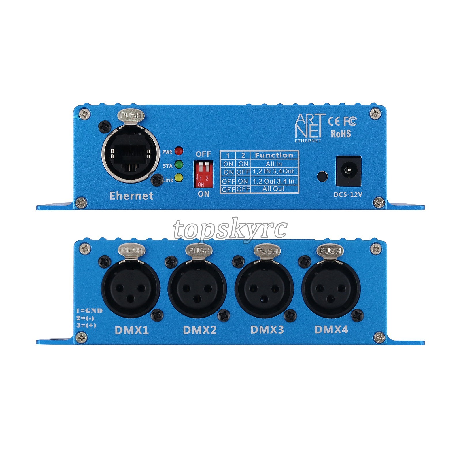 TP-D16 ArtNet Stage Light Controller 4 Ports Bidirectional Network Controller